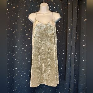 Silver Crushed Velvet Racerback Dress